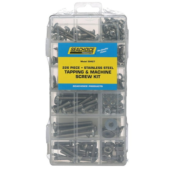 Seachoice 59427 Stainless Steel 226 Piece Tapping And Machine Screw Kit