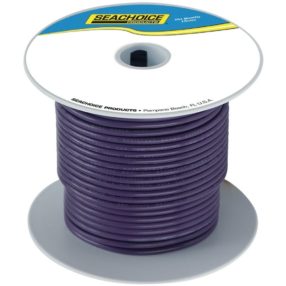 Seachoice 63137 Tinned Copper Marine Wire, 16 AWG, Purple, 100 Ft. Boat Accessory