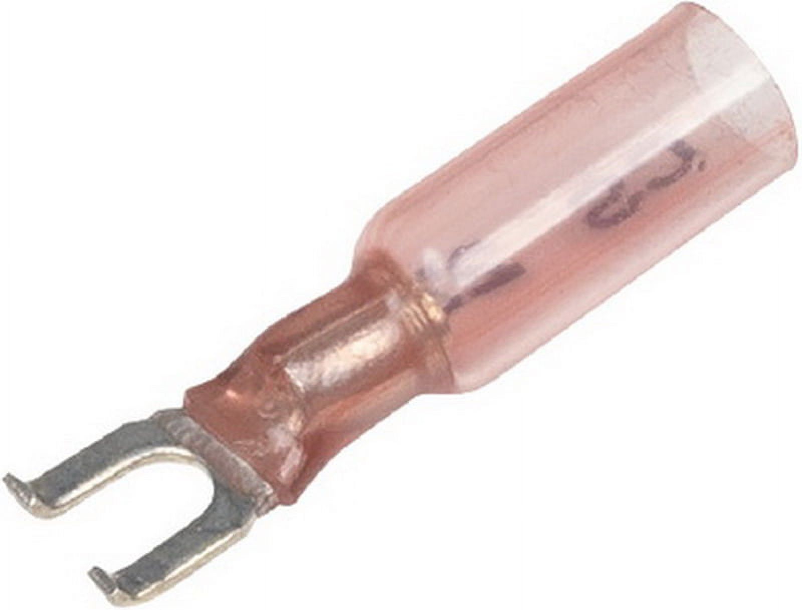 SeaChoice  64054; 22-18 3-To-1 Heat Shrink Flanged Spade Terminals Number 10, 25-Pack