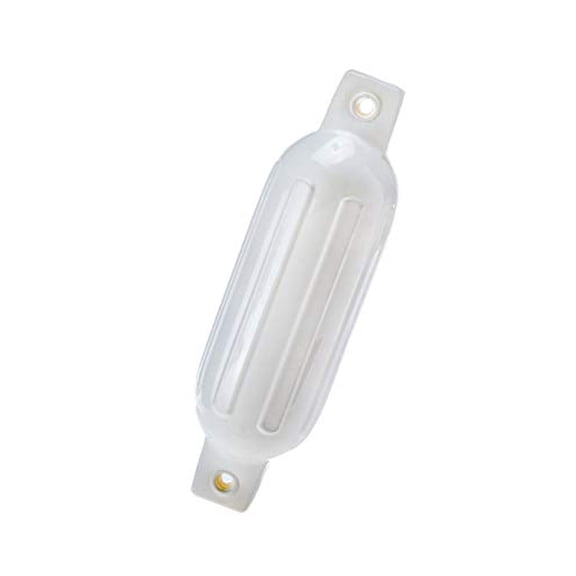 Seachoice 79001 Twin Eye Ribbed Fender, 4--Inch x 16-Inch, White, 10'-20' Boat