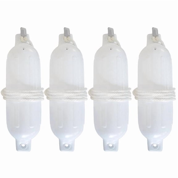 Seachoice 79291 White 4.5" x 16" Twin Eye Fender Kit for 10' - 20' Boats (4 Pack)
