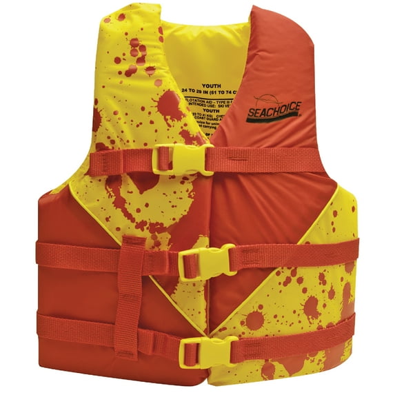 Seachoice 86170 Deluxe General Purpose Life Vest Red/Yellow, Youth