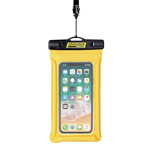 Seachoice 86853 Waterproof Floating Phone Holder Yellow, 5 x 9