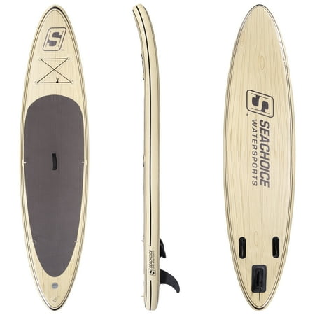 Seachoice 86949 Inflatable Stand-Up Paddle Board Kit - Woodgrain, 10'6"