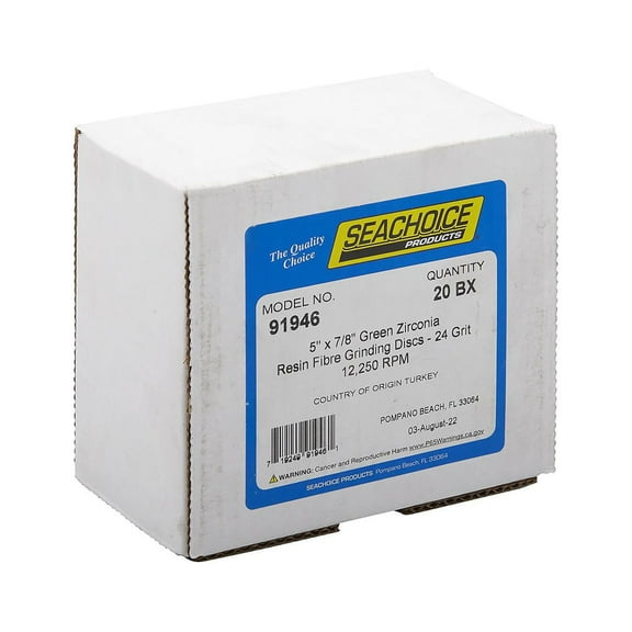 Seachoice 91946 Green Zirconia Resin Fibre Grinding Discs, Grade: 34