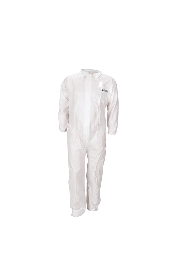 93231 Microporous Coveralls White Disposable Size Large With Hood