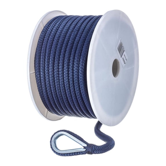 Seachoice Boat Anchor Rope, Double-Braid, Nylon, Achor Line, 3/8 In. X 100 Ft., Navy