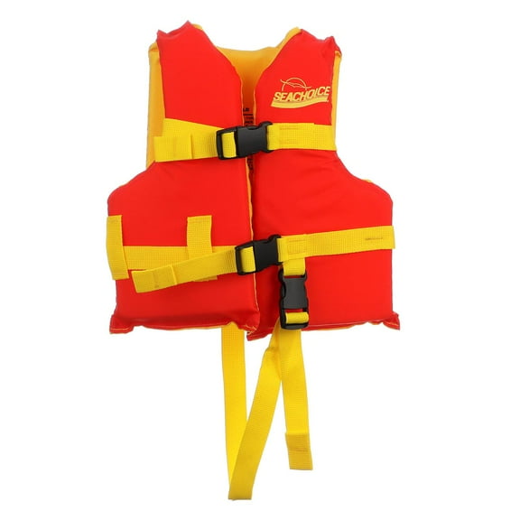 Seachoice Boat Life Jacket, Orange/Yellow, Child Size, 20-25 In.