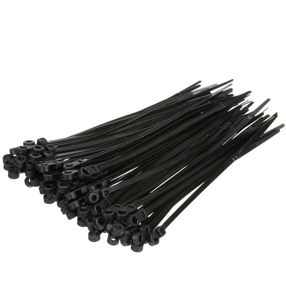 Seachoice Cable Ties, 8 In. Long, Mounting Design, 50 Lbs. Max Load, UV Black, Pack of 1,000
