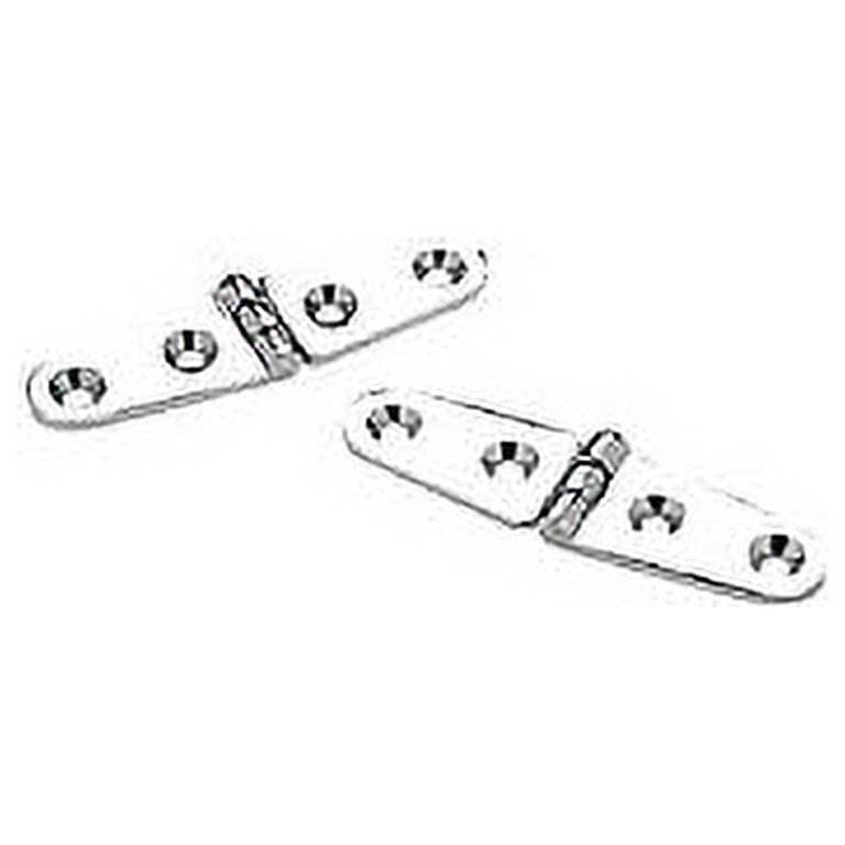 Seachoice Chrome Plated Brass Strap Hinges, 1 Pair