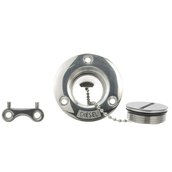 Seachoice Corrosion-Resistant Cast 316 Stainless Steel Deck Fill, Diesel Fill w/ Cap