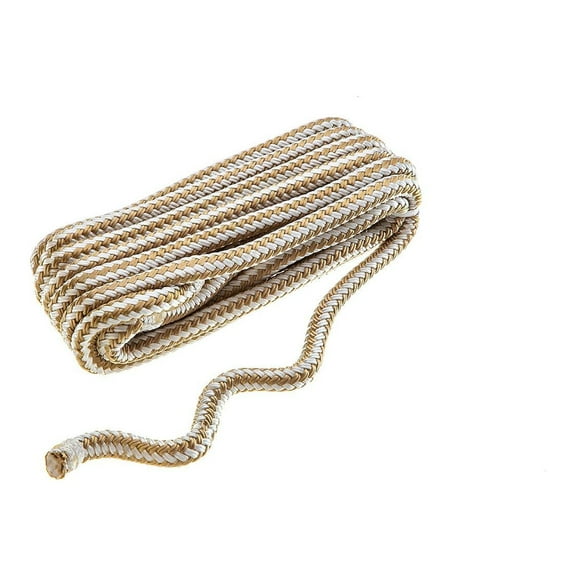 Seachoice Double-Braid Bumper Fender Line, 3/8 In. X 6 Ft., Gold/White