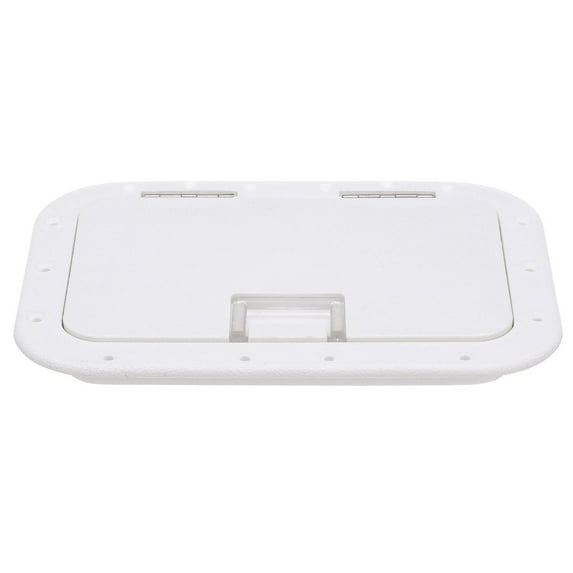 Seachoice Hinged Hatch, Arctic White, 7 In. X 11 In. Inner Dimensions, Acetone Proof Polypropylene