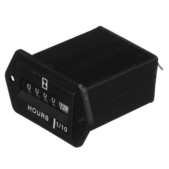 Seachoice Hourmeter Gauge for Boats, Rectangular, Black