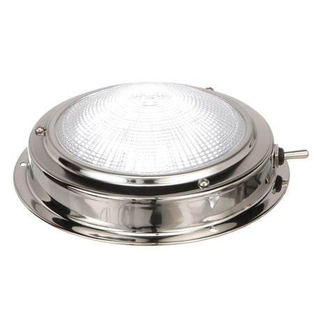 Seachoice LED Surface-Mount Dome Light, Bright White, Stainless Steel Flange, 5 In. Diameter