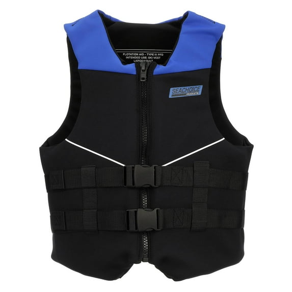 Seachoice Neoprene Multi-Sport Vest, Blue/Black, Adult 2XL Size, Fits 48-52 In. Chest, Coast Guard Type III