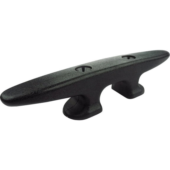 Seachoice Plastic Open Base 8 In. Boat Dock and Anchor Line Cleat, Black Finish