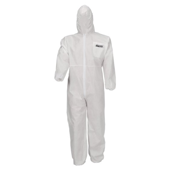 Seachoice SMS Breathable Disposable Paint Suit, XL White, 3-Layer Protection, Zipper Front