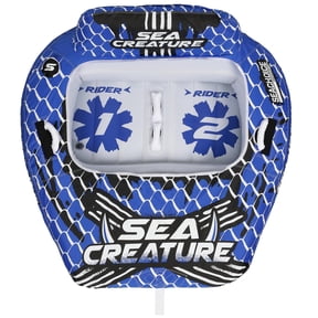 Seachoice Sea-Creature Towable Tube, Open Top Boat Tube w/ Backrests, 2 Person, 60 In. X 58 In.