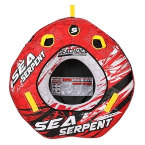 Seachoice Inflatable Waterskiing Towable Tube with Durable Handles and Zippered Valve Cover, 1-Person, 50x48 Inches