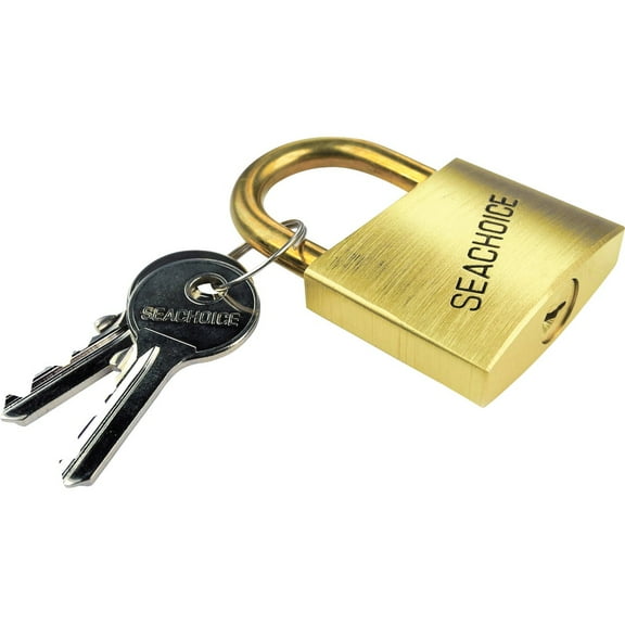 Seachoice 37211 Solid Brass Padlock, 1.5 In., Includes 2 Keys
