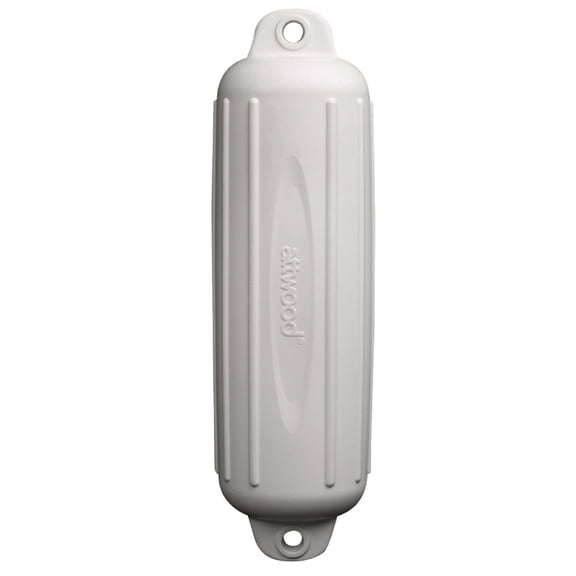 Seachoice Twin Eye Ribbed Boat Fender, White, 6-1/2 in. X 23 in.