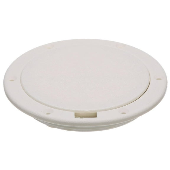 Seachoice White Pry-Up Deck Plate, Watertight, Up to 10-5/8 In. Diameter Hole