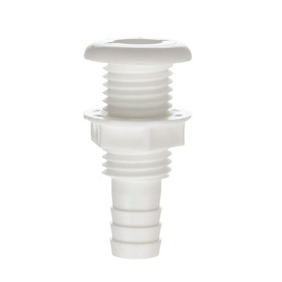 Seachoice18051 3/4" White Plastic Thru-Hull with Broad Flange