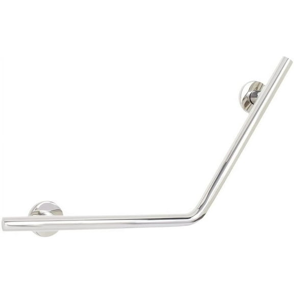 Seachrome 16" x 16" Lifestyle & Wellness® Angled Wedge Wall Mount Bathroom Shower Grab Bar, 1 ¼" Diameter, Satin Finish
