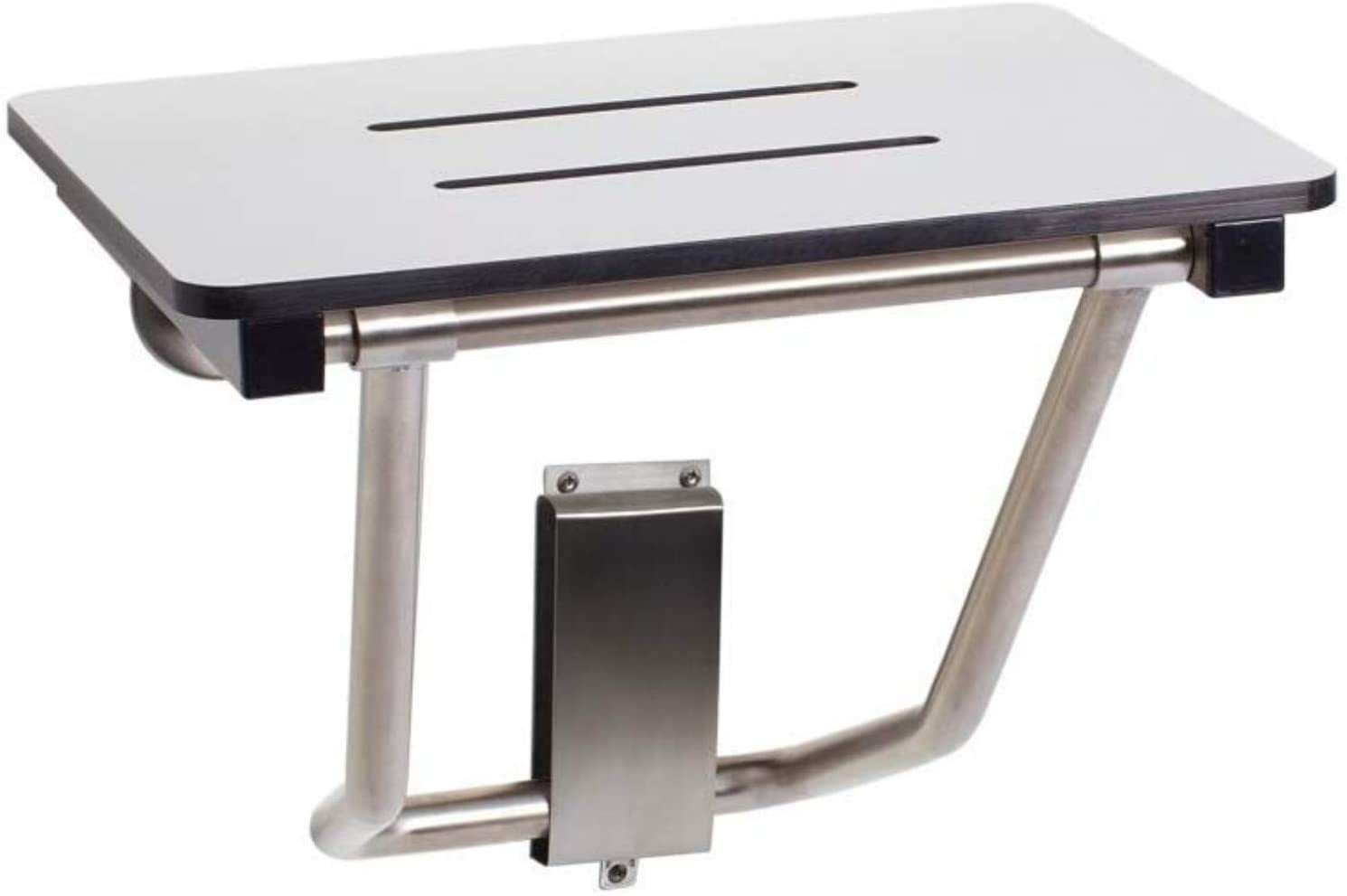 18" White Matte Folding Wall Mount Shower Seat