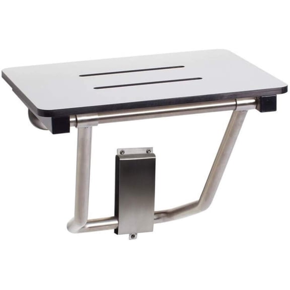 Seachrome 28" x 15" White Folding Wall Mount Shower Seat Bench, ADA Compliant