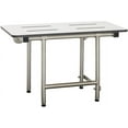 thumbnail image 1 of Seachrome 30" x 15" White Folding Wall Mount Bench Shower Seat with Legs, ADA Compliant, 1 of 7