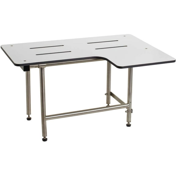 Seachrome 32" x 22.5" White Reversible Folding Transfer Tub/Shower Seat with Legs, ADA Compliant