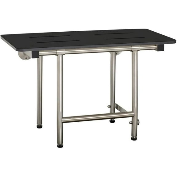 Seachrome Ssb2-180150-Ps Signature 18" Wall Mounted Phenolic Shower Seat - Black