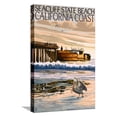 thumbnail image 1 of Art.com Seacliff State Beach, California Coast Stretched Canvas Print Wall Art by Lantern Press, 12" x 18", 1 of 4