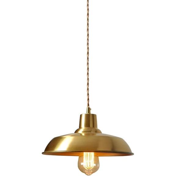 Seacoi Gold Industrial Style Metal Pendant Light for Dining Room, Vintage Pendant Lighting, Rustic Retro Pendant Light Fixture, Farmhouse Pendant Light for Kitchen Island Garage Warehouse