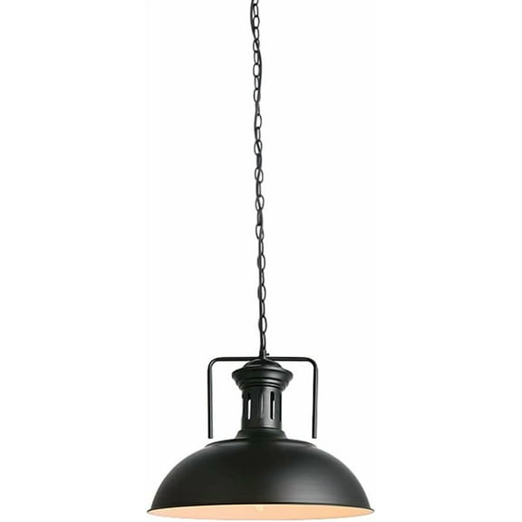 Seacoi Large Industrial Style Metal Pendant Light for Kitchen Island, Retro American Pendant Lamp, Farmhouse Rustic Pendant Lighting, Vintage Pendant Light Fixture for Dining Room