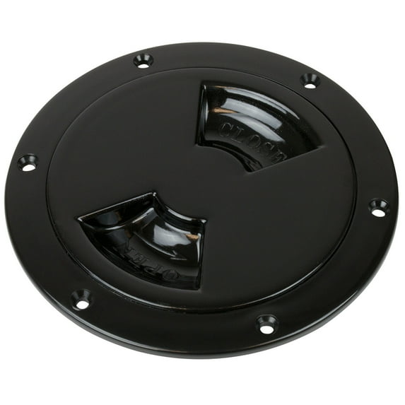 Seadog 336385-1 Sea-dog Quarter-turn Smooth Deck Plate W/internal Collar - Black - 8"