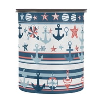 Seafish Anchor Stripe Airtight Coffee Bean Canister 30oz Food Storage Containers with Lids For Gournd, Tea, Sugar, Flour, Rice, Cereal, Candy Cookie Jar