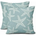 thumbnail image 1 of Seafoam Blue Starfish Ocean Pillow Covers 18X18 Inch Summer Nautical Coastal Beach Decorative Pillow Cases Set of 2 Cotton Linen Throw Pillows Seasonal Home Decor For Sofa Couch Cushion Outdoor, 1 of 6