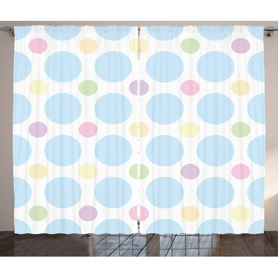 Ambesonne Seafoam Curtains 2 Panel Set, Themed Circular, 108" x 84", Multicolor