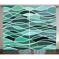 thumbnail image 1 of Ambesonne Seafoam Curtains 2 Panel Set, Stained Glass Composition, 108" x 96", Multicolor, 1 of 3