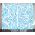 thumbnail image 1 of Ambesonne Seafoam Curtains 2 Panel Set, Ornate Wavy Stripes, 108" x 90", Blue Pale Muave, 1 of 3