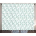 thumbnail image 1 of Ambesonne Seafoam Curtains 2 Panel Set, Tangled Lines Rhombus, 108" x 84", Pale Blue Seafoam White, 1 of 3