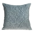 thumbnail image 1 of Seafoam Gray Quilted Velvet Square Throw Pillow, 1 of 3