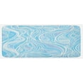 thumbnail image 1 of Seafoam Kitchen Mat, Stained Glass Patterned Ornamental Design Wavy Stripes Abstract Composition, Plush Decorative Kitchen Mat with Non Slip Backing, 47" X 19", Blue Pale Muave, by Ambesonne, 1 of 1