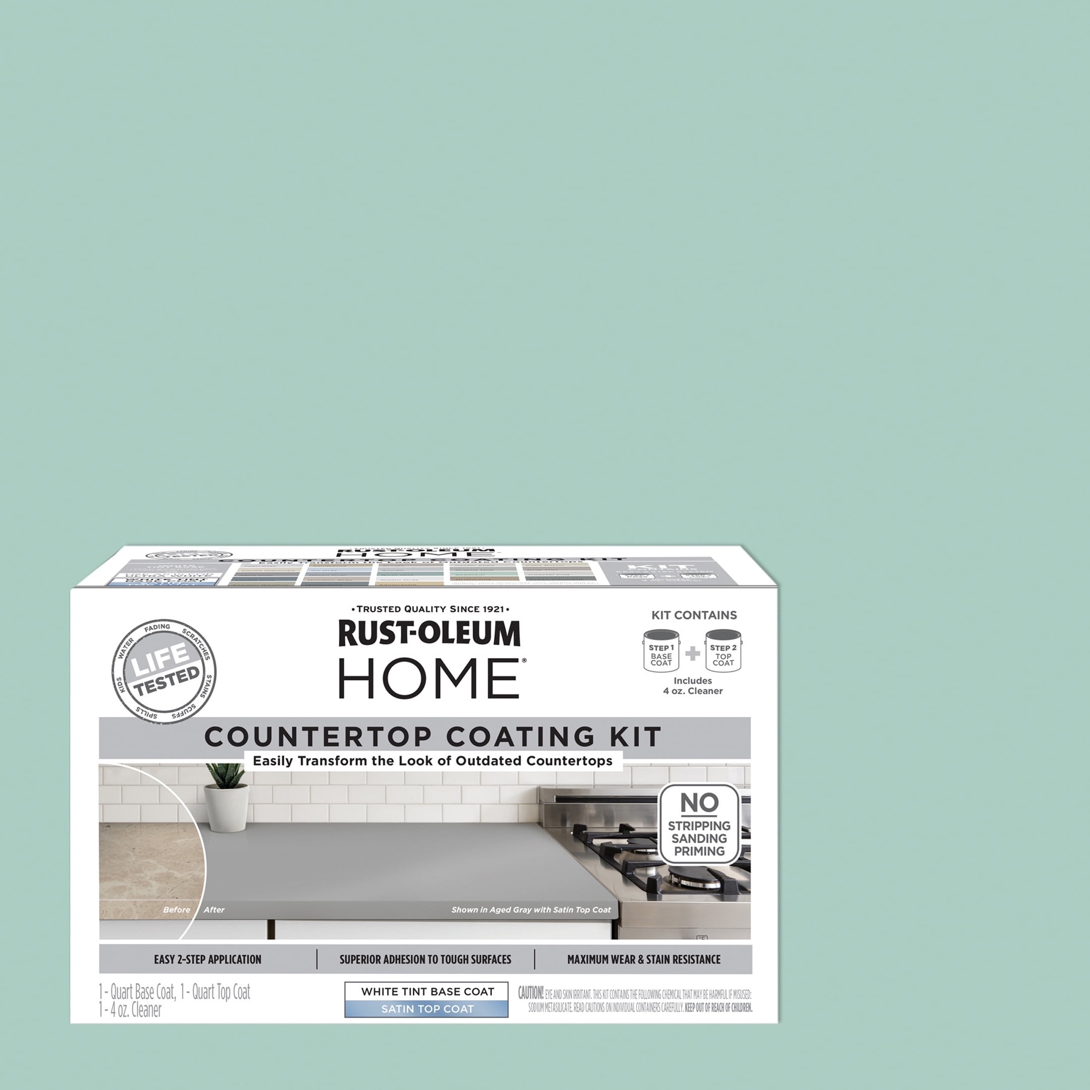 Seafoam, Rust-Oleum HOME Countertop Satin Coating Kit-38496217T, Quart