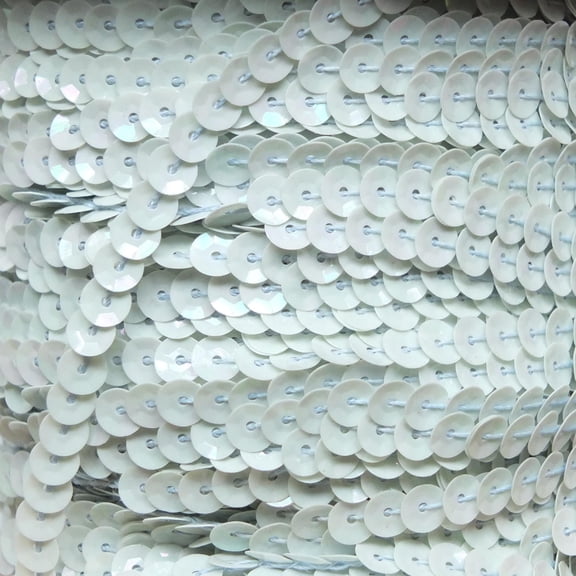 Seafoam Single Row Trim Cup Sequins 5mm Center Stitched Opaque Rainbow Iris Made in USA