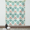 thumbnail image 1 of Seafoam Tapestry, Ornate Floral Arrangement Blossoming Nature Abstract Spring Motifs, Wall Hanging for Bedroom Living Room Dorm Decor, 60W X 80L Inches, Seafoam Teal Dark Coral, by Ambesonne, 1 of 5
