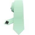 thumbnail image 1 of Seafoam Tie Premium Mens Slim Gabardine Matt Aquamarine Skinny Necktie Solid Tuxedo Aqua Green Color Turquoise Corbatas (Mint, Slim 2.35"), 1 of 6